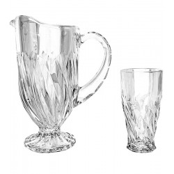 Jogo De Jarra Com 6 Copos Altos